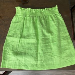 Linen Lime Green JCrew Mini Skirt